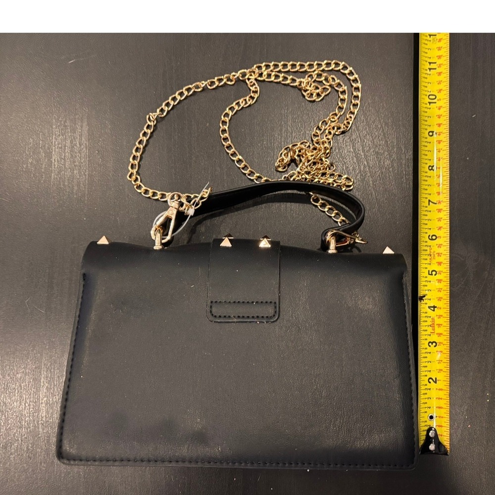 Clear PVC Pyramid Stud Crossbody Bag Black Gold Stadium Approved Handbag New - Picture 3 of 3